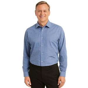 Kenneth cole Reaction Blue & Gray Gingham Dress Shirt Size 16